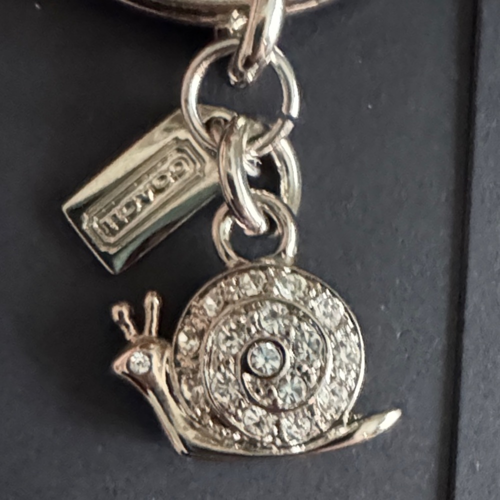 Coach Silver Crystal Snail Charm Or Multi Colored Enamel Charm Keyring 🌟Choose 1 - Picture 2 of 3